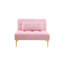 Tissu convertible futon avec canapé-lit simple et pieds en métal doré (rose)
