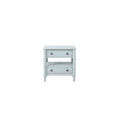 2 Open Nightstand In Ocean Finish - Felt And Lined Drawers With Colouring Solid Wood & Build