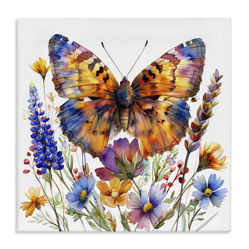  Art mural orange et bleu sur toile par LSR Design Studio, H 24 po x l 24 po