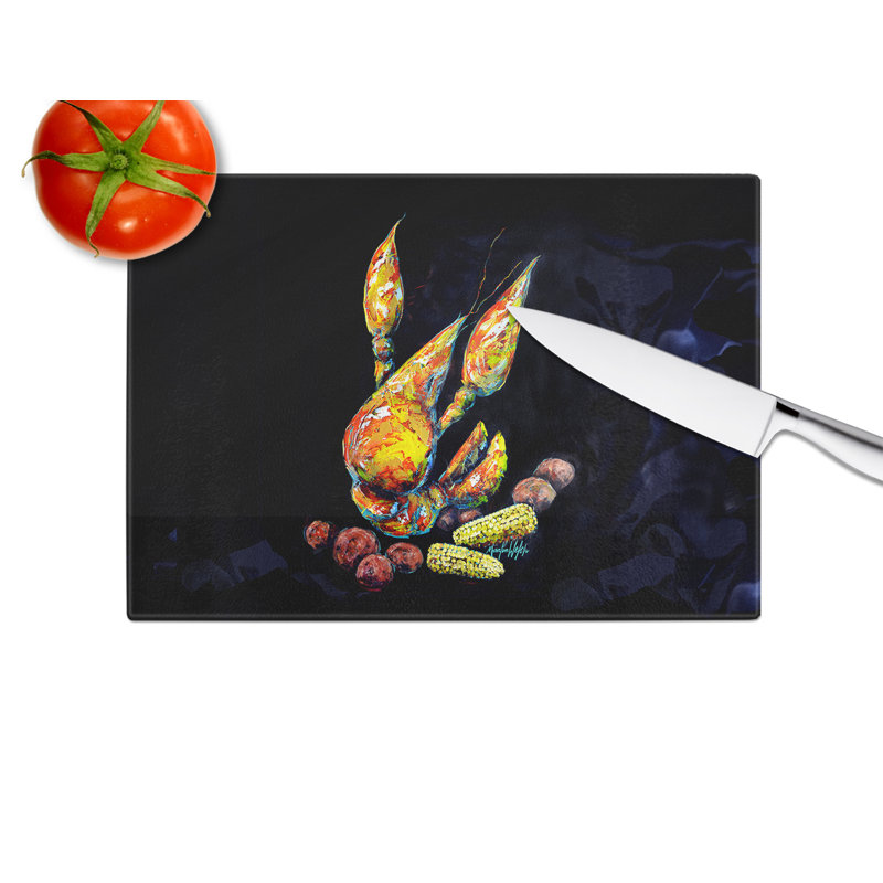 Crawfish Boiling Pot Glass Cutting Board