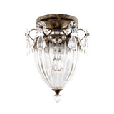Bagatelle 1 Light 9.5in x 8in Semi-Flush Mount in French Gold with Clear Radiance Crystals