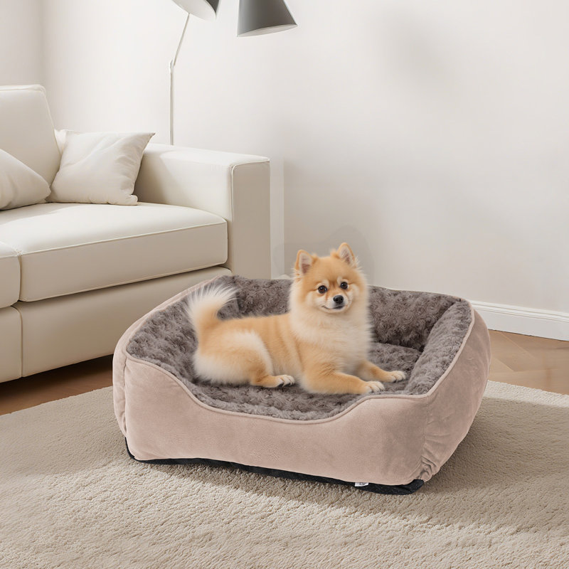 Panier rectangulaire pour chiens de grande, moyenne et petite taille, lavable à la machine, canapé-lit pour chien, fond antidérapant, respirant et doux, durable et orthopédique, pour un confort apaisant.