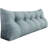 Linen Blend Gray Headboard Reading Wedge Pillow for Bed Rest Back Support-56097848