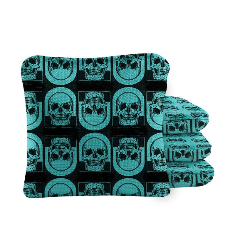 Skull Synergy Pro Cornhole Bags, Teal