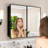 36" W x 30" H Elise Iron Framed Recessed/Surface Mount Medicine Cabinet with Mirrors, Soft-Close Hinges and Adjustable Glass Shelves for Makeup, Shaving or Bathroom Vanity Storage-1680460992-1680460995