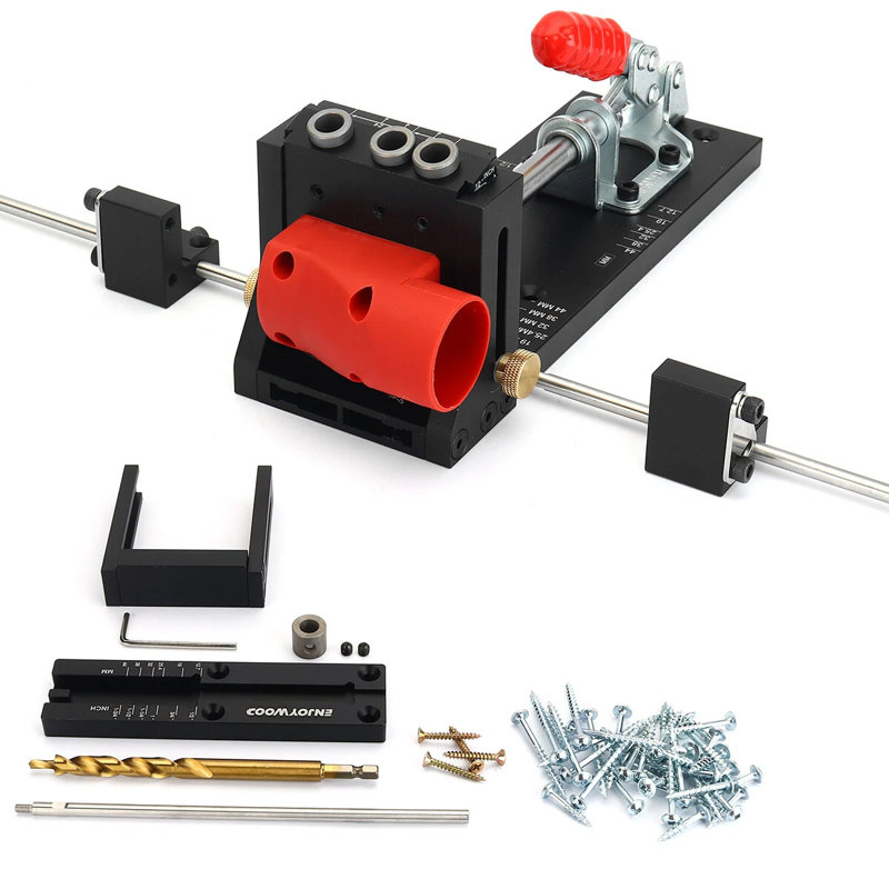 Gabarit de perçage à trous de poche PRO MAX avec guide de perçage réglable en alliage d'aluminium