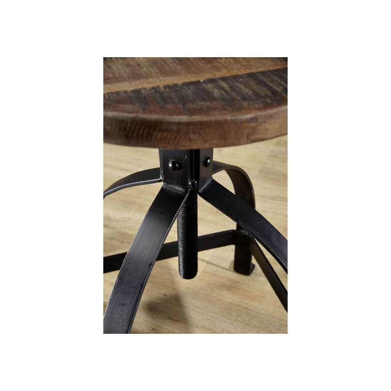 INDUSTRIAL Solid Wood Accent Stool