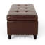 Banc de rangement rembourré avec couvercle à charnière et garniture cloutée pour la chambre du salon