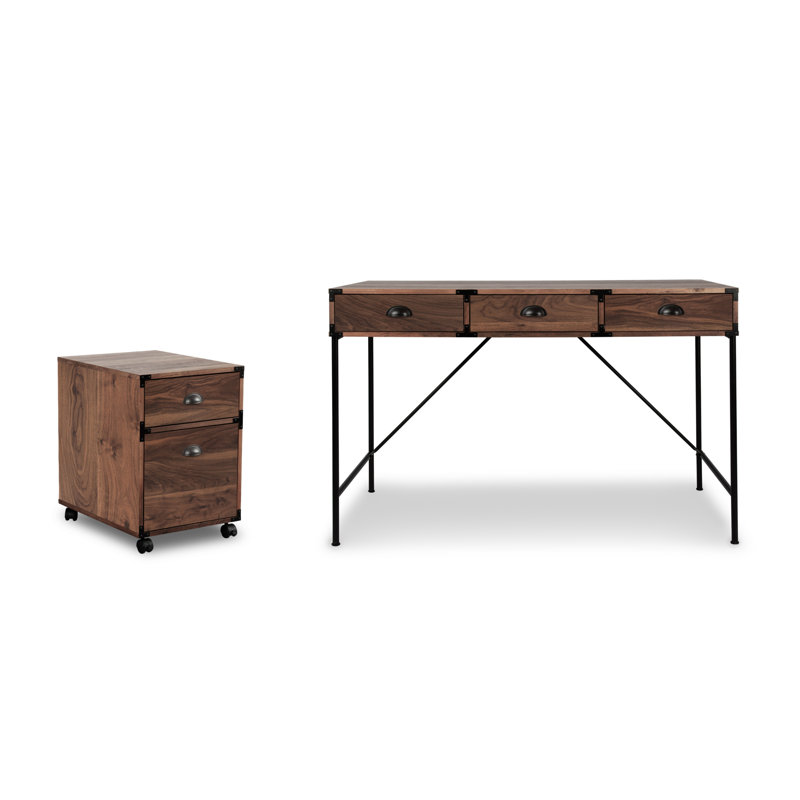 Ensemble de bureau 2 pièces Wycombe, Noyer, H 30 po x l 47 po x P 23 po