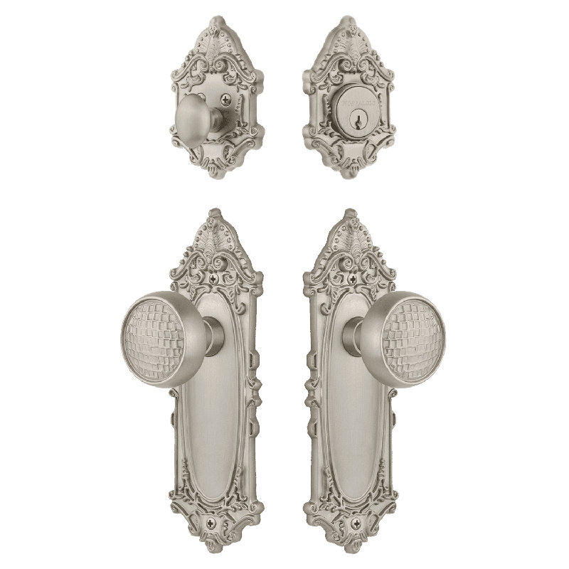 Nostalgic Warehouse Victorian Entry Set with Craftsman Knob, Satin Nickel, 2.75