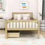 Lit plateforme en bois avec 2 tiroirs-368961677