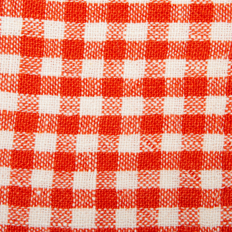 Gingham Linen Square Napkins, Orange/Aqua