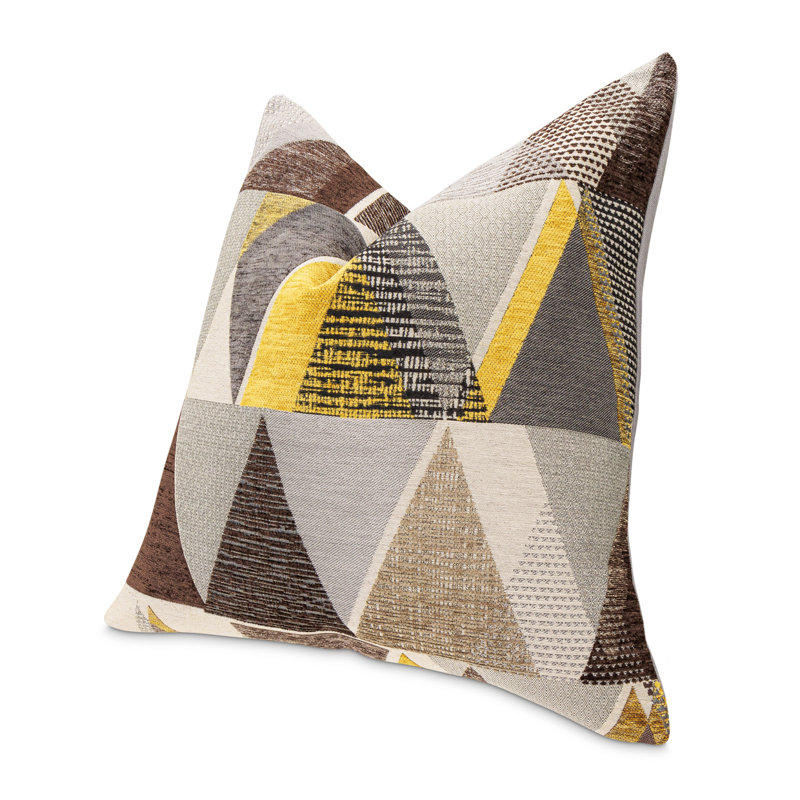 Serenade Geometric Feather Reversible Throw Pillow