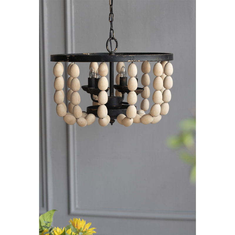Lustre en bois de haute qualité à 4 lumières, luminaire suspendu, ampoule non incluse