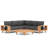 4 PCS Outdoor Eucalyptus Sectional Seating Group With Cushions-429597739
