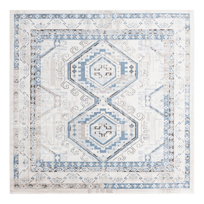 Fleeton Oriental Indoor Rug, Square 7'10"