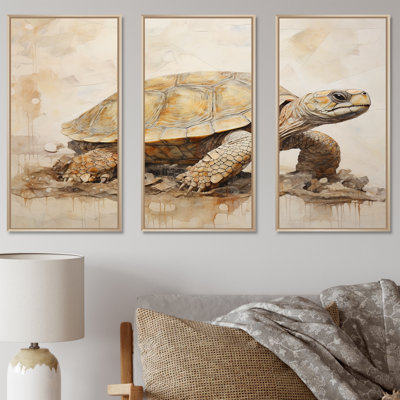 Minimalism Turtle Adventure - Turtle Animal Wall Art Print Set