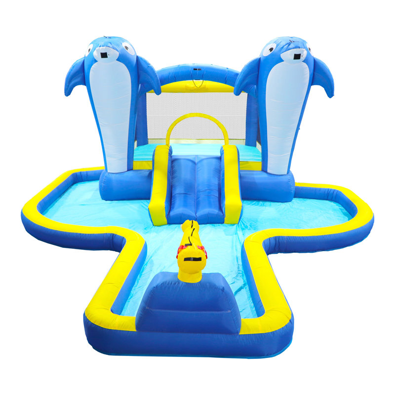 Jardin gonflable avec trampoline et parc aquatique gonflable 8 en 1