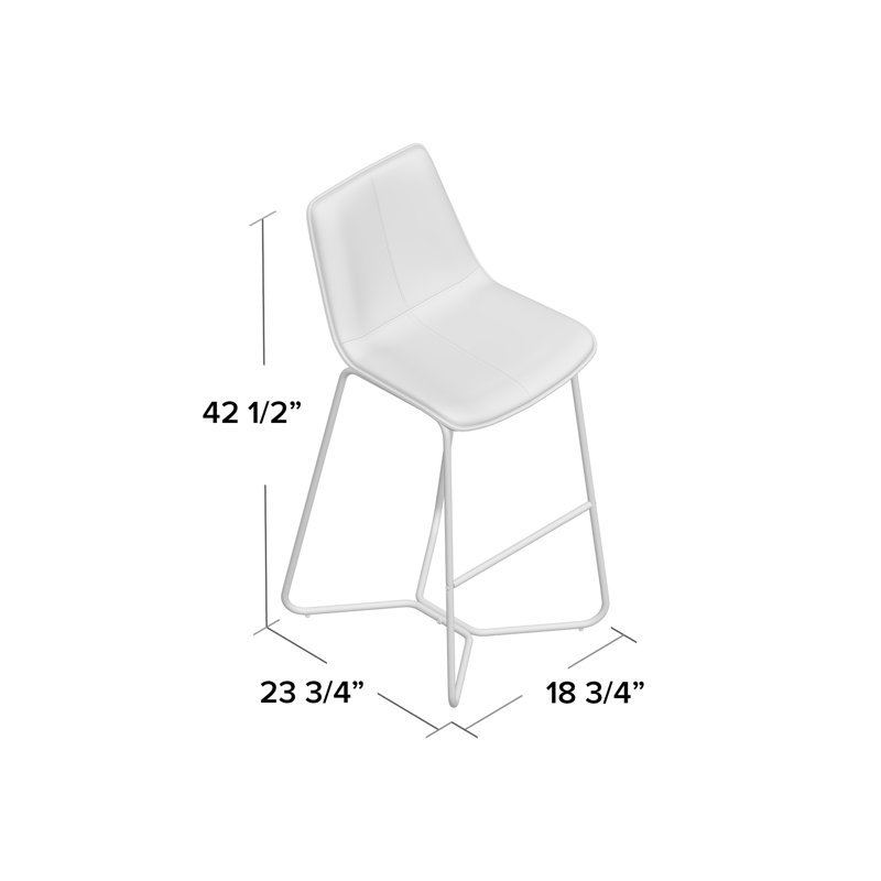 Tabouret de bar et de comptoir Alivia, Similicuir gris, Tabouret de bar (siège de 30 po de hauteur)