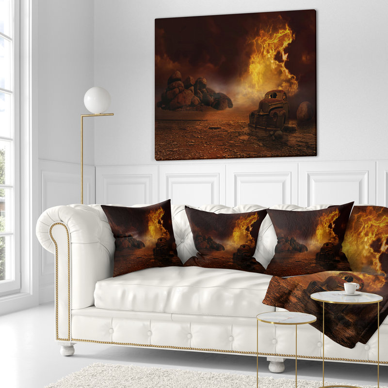  Coussin lombaire abstrait, 18 po x 18 po, Carré