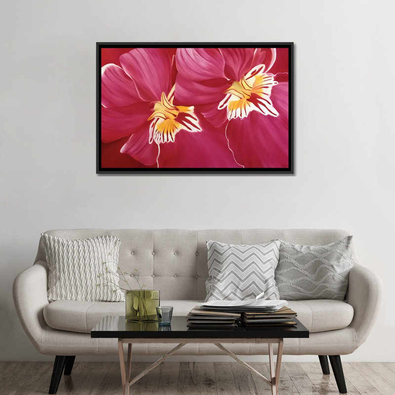 « floriade ii », impression sur toile, H 32 po x l 48 po x P 1,5 po, Toile avec cadre noir, Pas de tapis