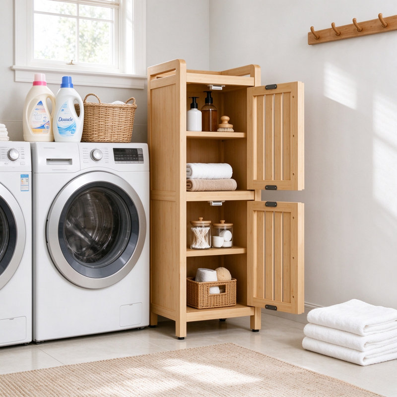 Bamboo Freestanding Linen Cabinet