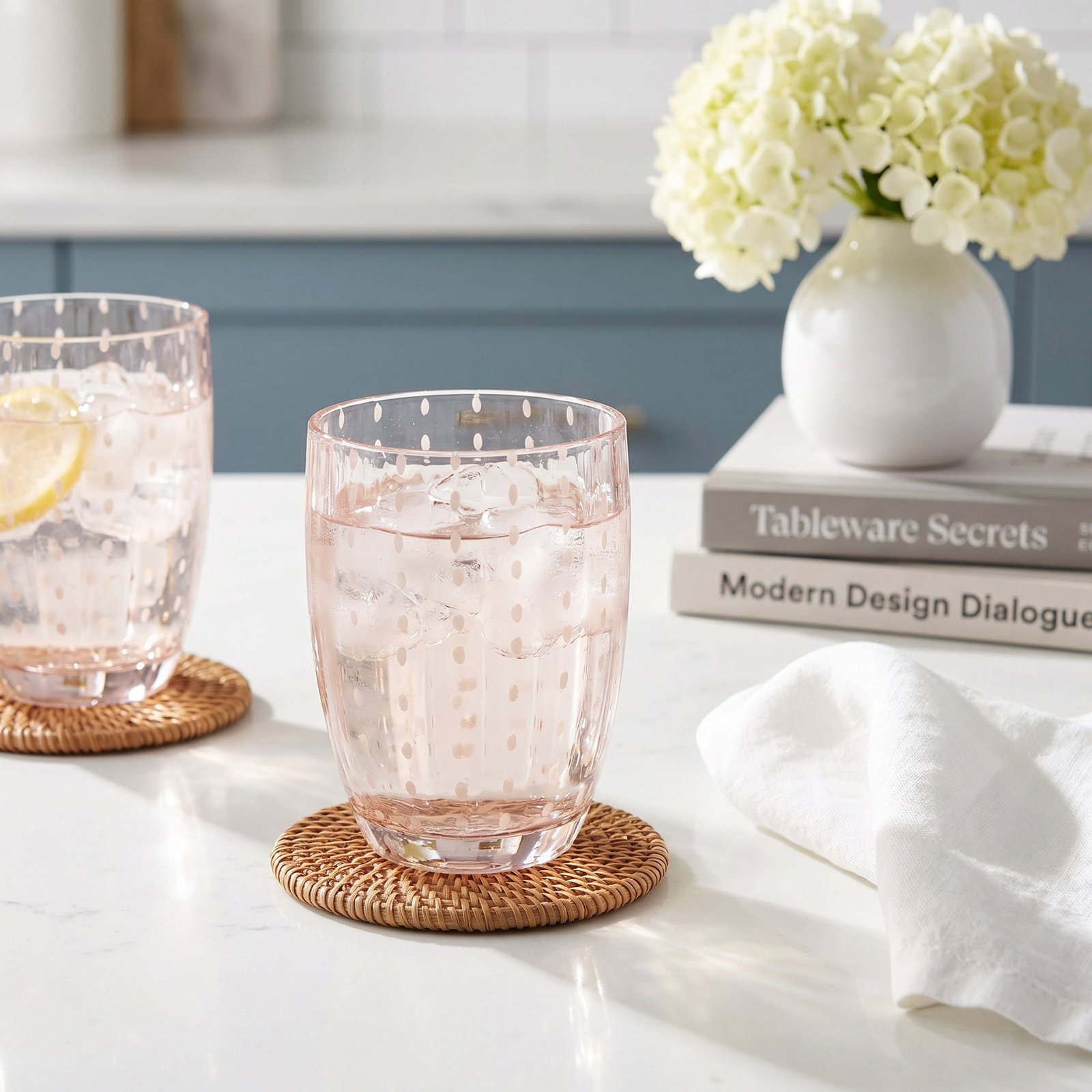Pescara Dot Tumbler Glasses, Pink