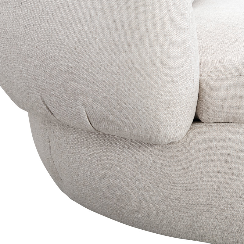 Fauteuil pivotant Ollie en tissu - Sur mesure, Taupe