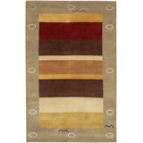Aadi Hand-Knotted Wool Yellow/Brown/Red Area Rug