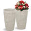 Ensemble de 2 pots à fleurs ronds ivoire avec trou de drainage 19,69 "H-378953978