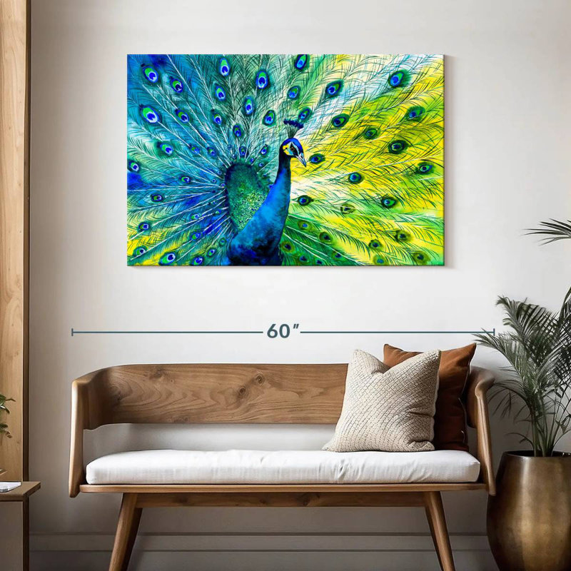 Crowle Regal bleu paon, H 30 po x l 45 po