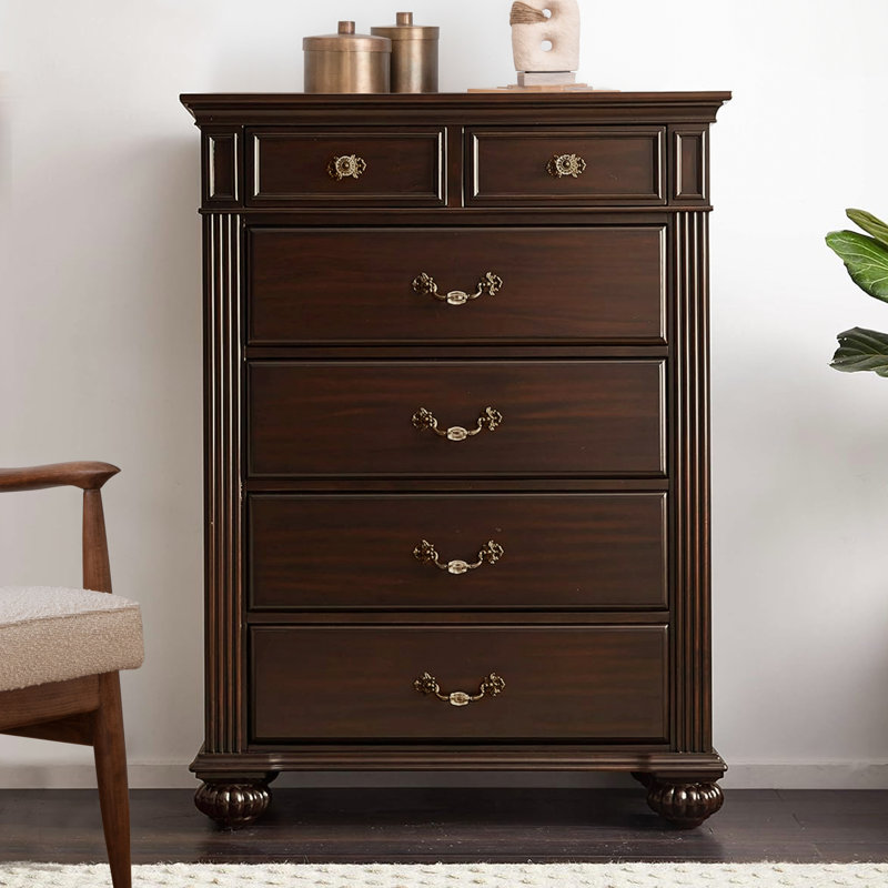 Aime 38'' W 6 - Drawer Dresser, Dark Walnut