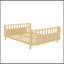 Lit plateforme double en bois avec garde-corps
