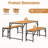 3 Pcs Dining Set For 4 People Outdoor Picnic Table & 2 Benches W/ Metal Frame-823759113-823759116