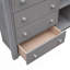 Lit superposé simple au-dessus d'un lit double en bois avec six tiroirs et tablettes flexibles, lit inférieur à roulettes, gris-734543021