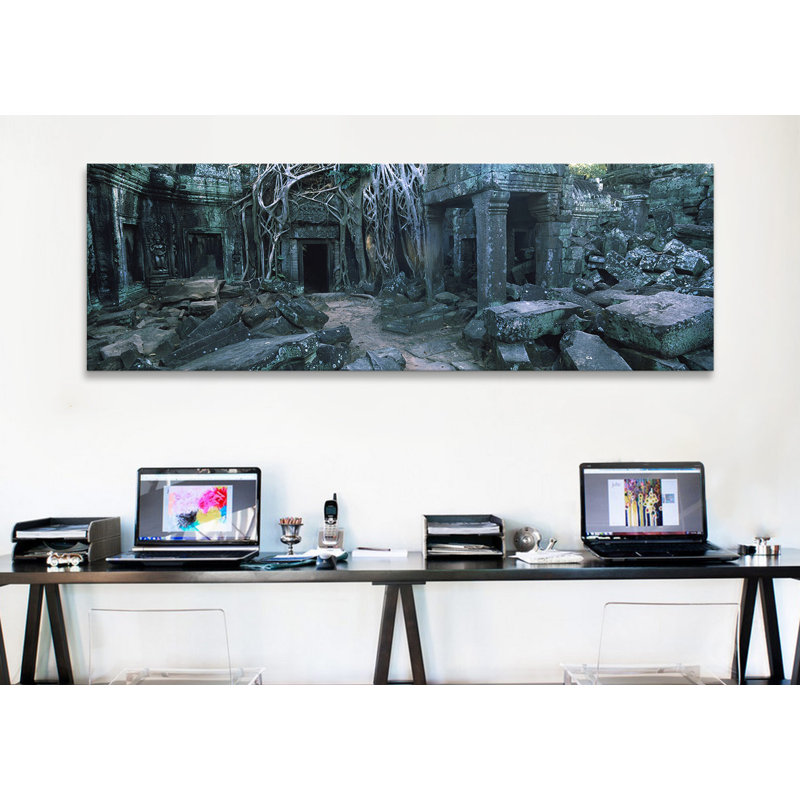 «Ta Prohm Temple, Angkor, Cambodge» par Panoramic Images - Reproduction giclée sur toile panoramique, Toile tendue