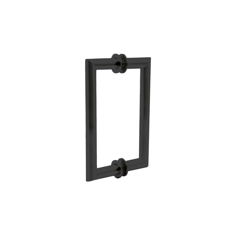 FHC PHM6X60RB Mitered Round Back To Back Pull Handle, Brass Material, 6" Center-to-Center, 1/4" To 1/2" Glass Thickness, Oil Rubbed Bronze Finish