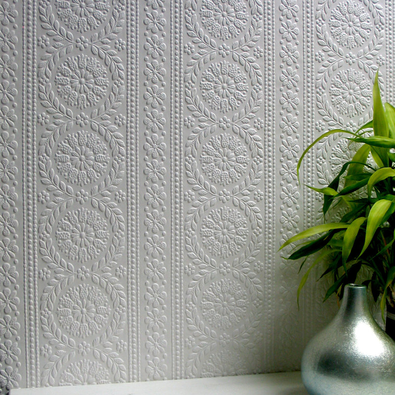 Papier peint embossé floral et botanique 33 'x 20,5 "Blume