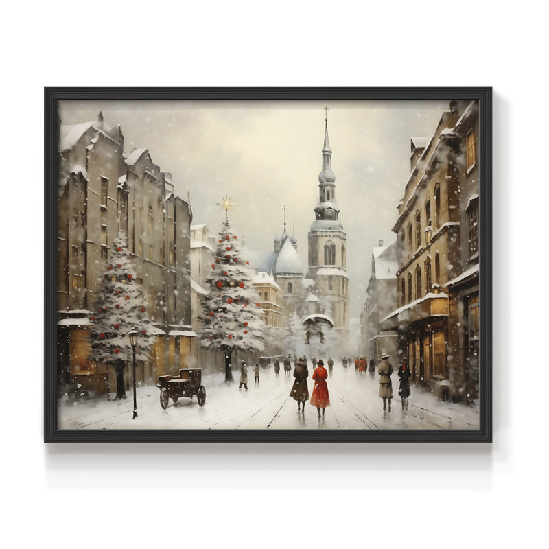 Chirstmas Art-CCCXLI -Framed Print - Restickable, H 8 po x l 10 po, Noir, noir, noir, noir