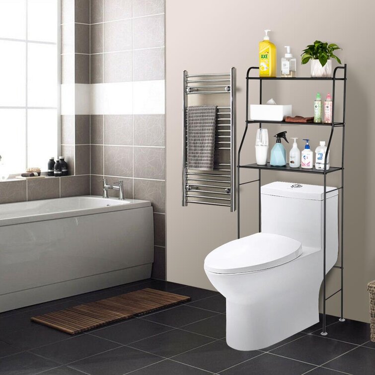 Herrick 23.3 W x 59.4 H Over-the-Toilet Storage Symple Stuff Finish: Black