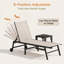 Chaise longue de patio de 76,77 po avec roulettes - Chaise réglable pour piscine, plage ou terrasse-129992721