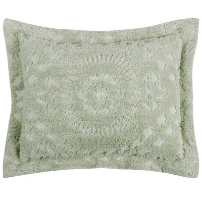 Rio 100% Cotton Tufted Pillow Sham with Medallion Pattern Machine Washable Pillow Cover for All Season