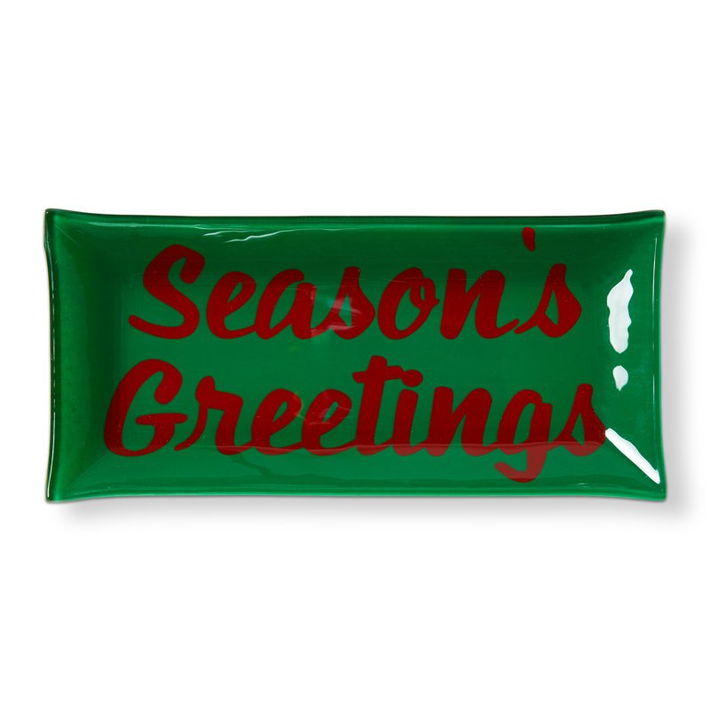 Plateau de bibelot en verre Seasons Greetings
