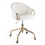 Chaise de travail en métal doré et velours crème-222470833