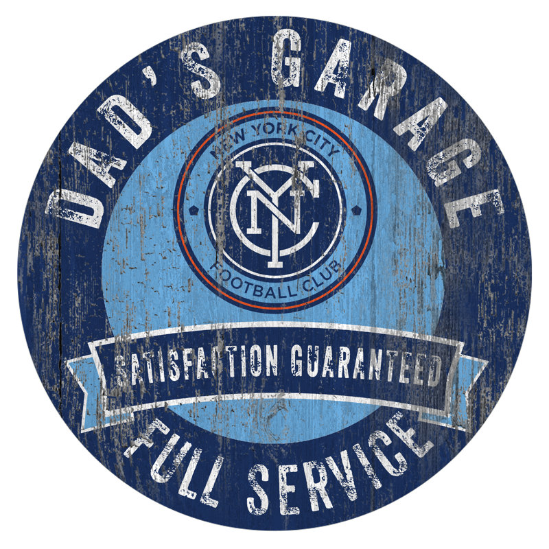 Enseigne de garage, impression sur bois MLS, New York City FC