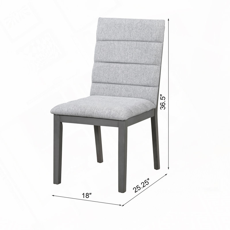 Chaises de salle à manger rembourrées modernes, Gris, Gris