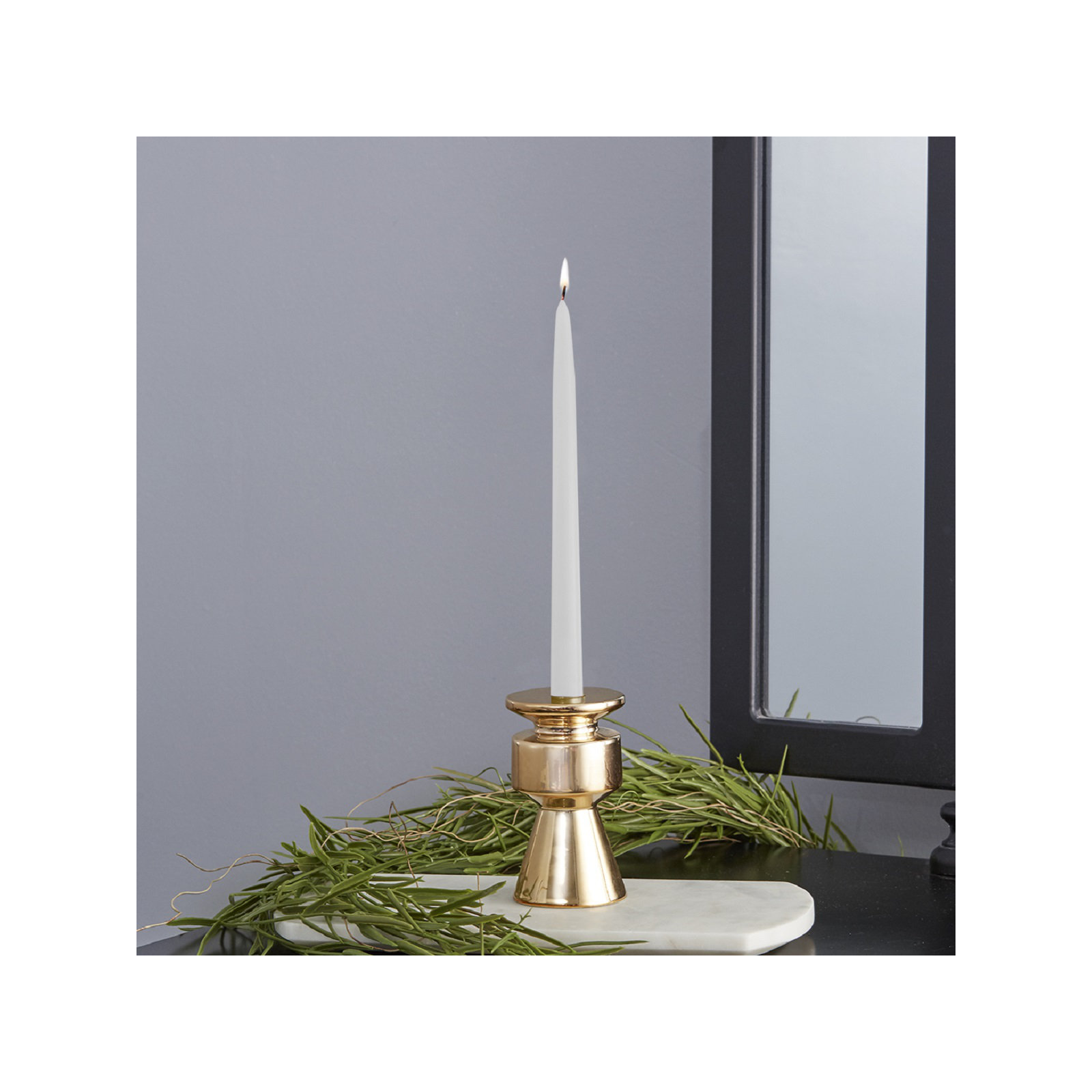 12 Piece Unscented Taper Candle Set, Ivory, 9" H x 0.88" W x 0.88" D
