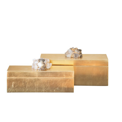 Danese 2 Piece Metal Decorative Box Set