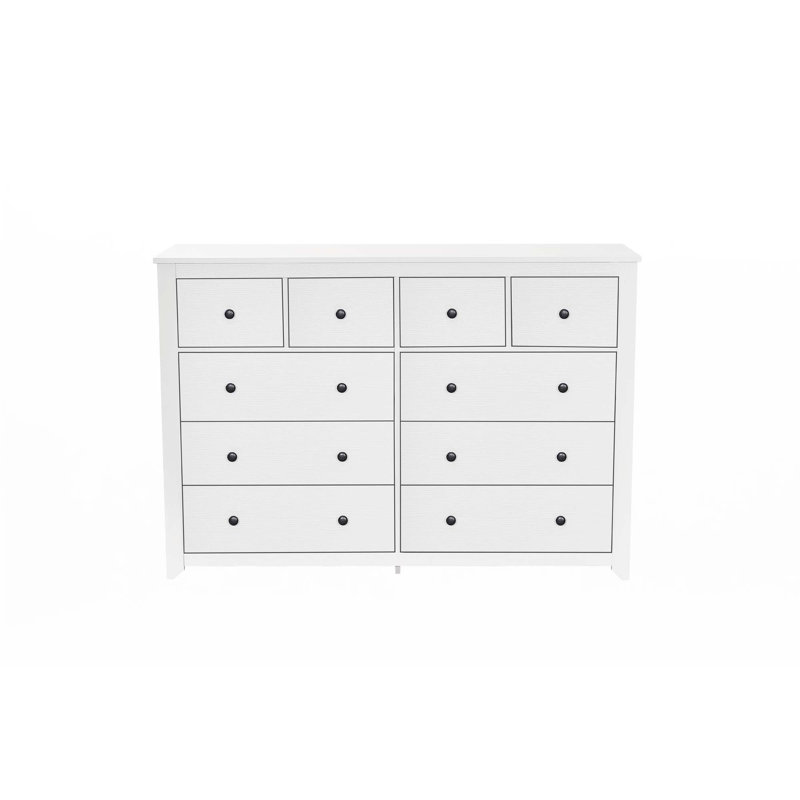 Commode 10 tiroirs pour chambre à coucher, Blanc ancien