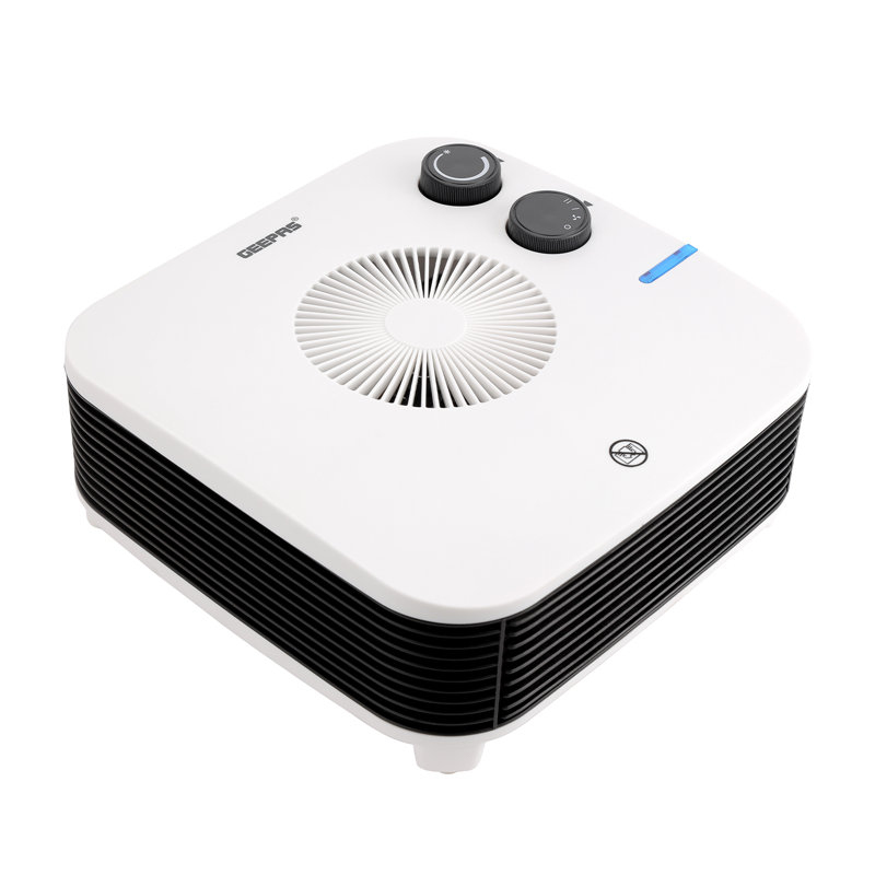 GEEPAS Fan Heater 2000W | Electric Heater for Home with Cool Warm Hot Air Settings | Flatbed Space Room Heater with Adjustable Thermostat | Low Noise Electric Heater with Overheat Protection